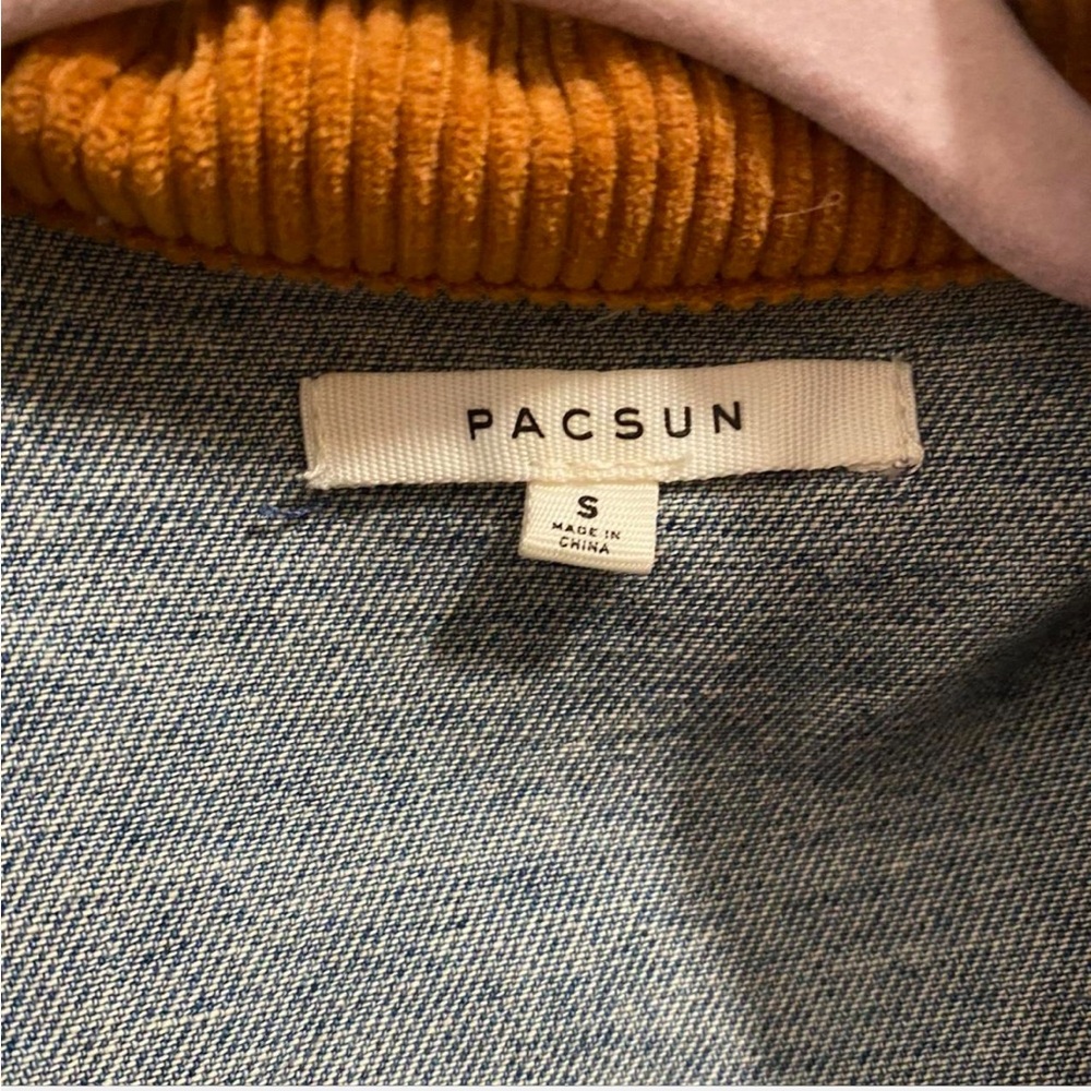 PACSUN tan corduroy collar oversized denim jacket - Picture 4 of 4